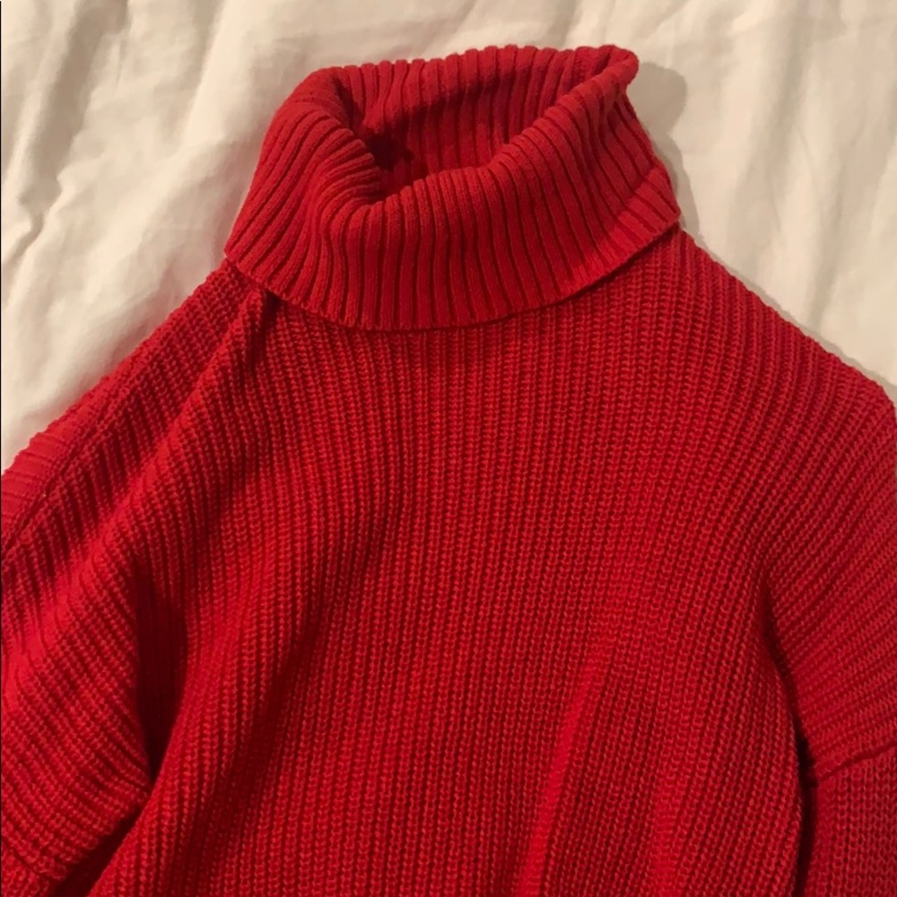 Red turtleneck